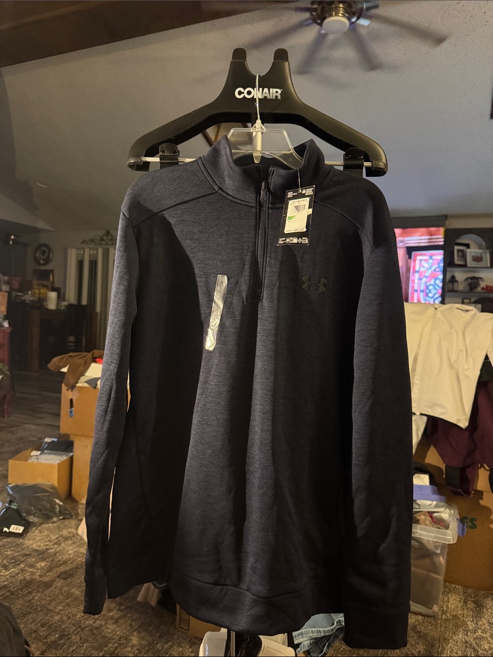 Under Armour Men’s Dark Navy 1/4 Zip Performance Pullover#183